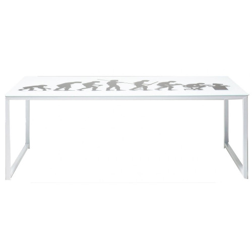 Table Homo Sapiens blanche en verre - Table a manger design