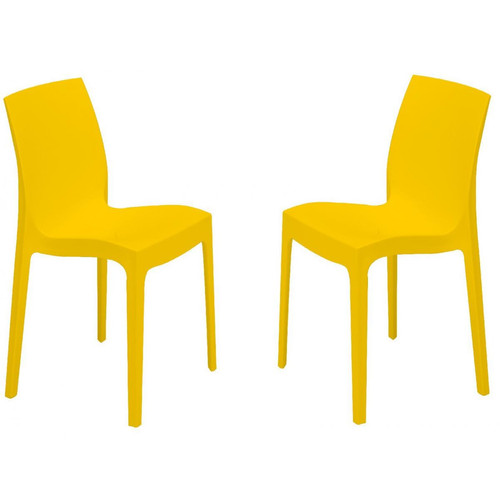 Lot de 2 Chaises Design Jaunes ISTANBUL - Chaise jaune design