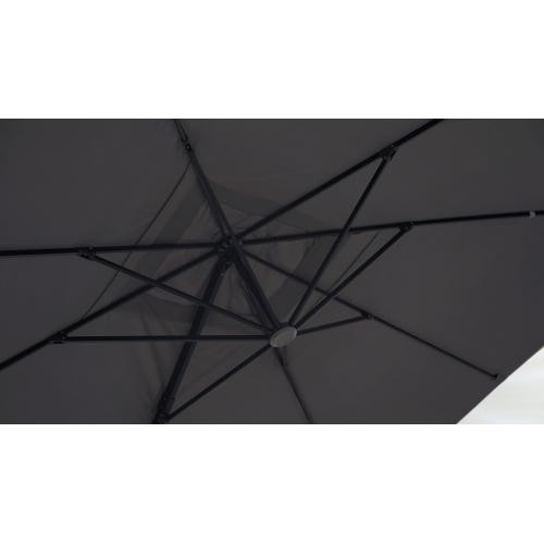 Parasol déporté rectangulaire gris foncé en toile Alberick