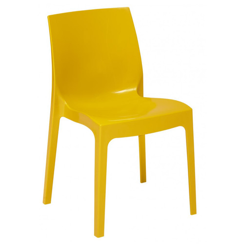 Chaise Design Jaune Laquée LADY - Chaise jaune design