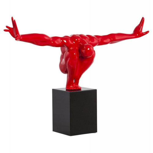 Figurine rouge en poly Marcus - Statue design