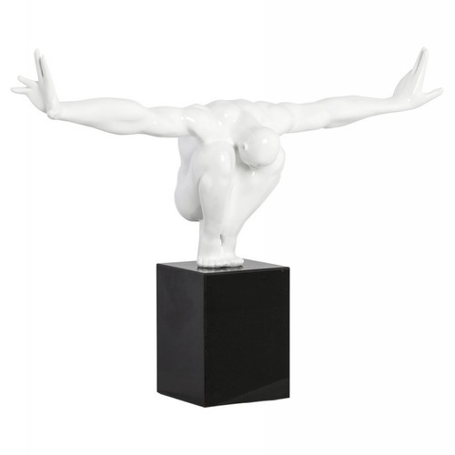 Figurine blanche en poly Marcus - Statue design