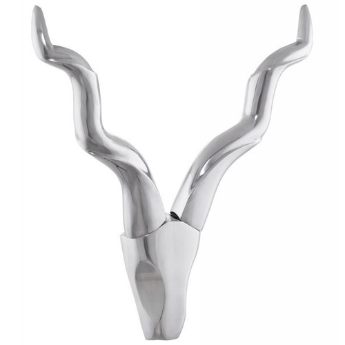Tête d'antilope argentée en aluminium Texas