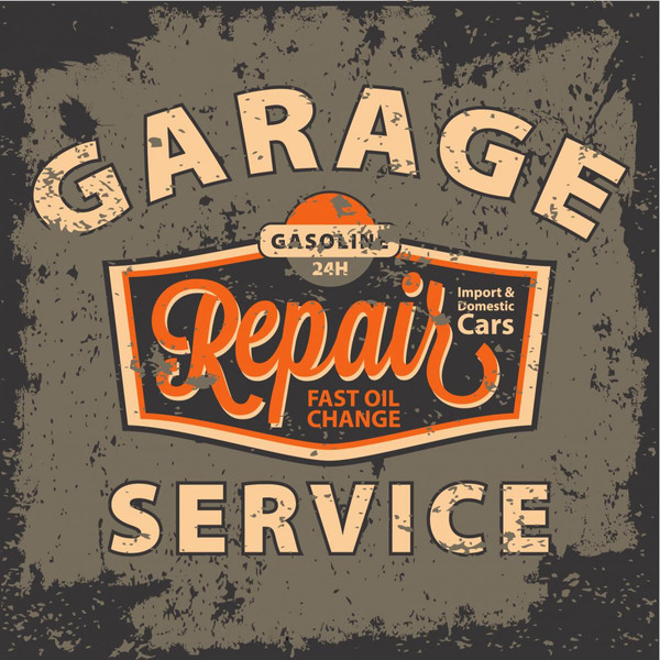 Tableau Vintage Garage Repair Service 50X50