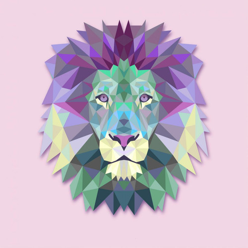 Tableau Animaux Lion Rose 50X50 - Deco luminaire exotique