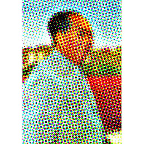 Tableau Retro Multicolore Mao De Profil 80x55
