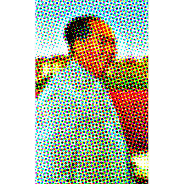 Tableau Retro Multicolore Mao De Profil 60X60