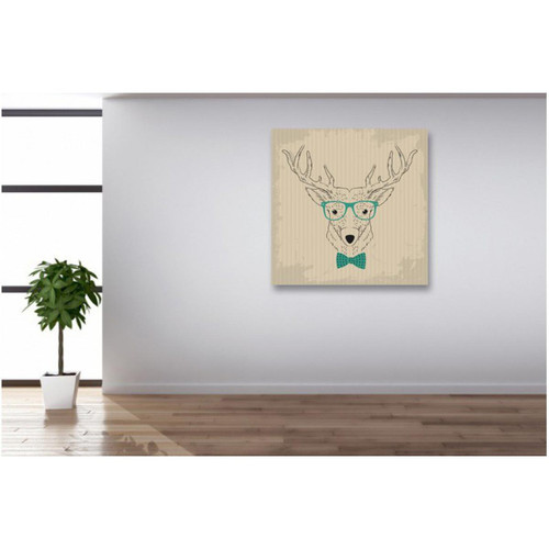 Tableau Animaux Cerf A Lunettes 80X80