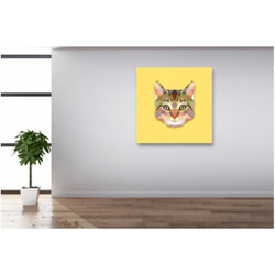 Tableau Animaux Chat Jaune 80X80