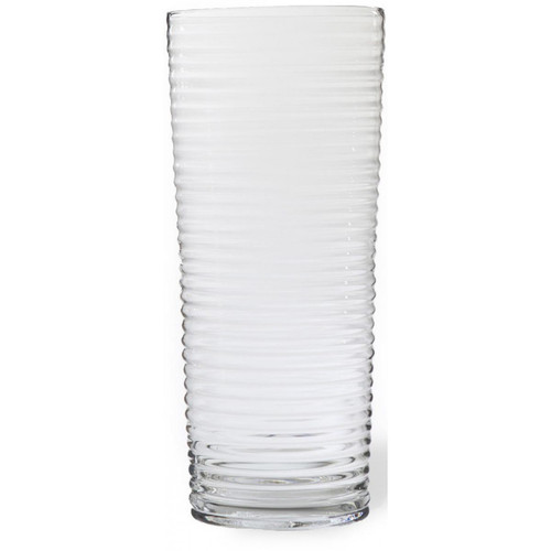 Vase strié en verre H. 46 cm