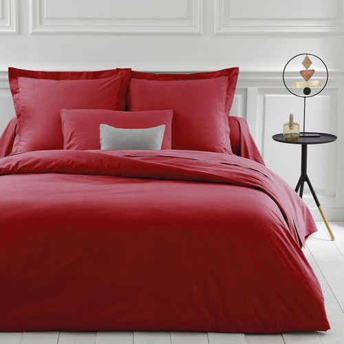Housse de couette percale coton TERTIO® - bordeaux rouge  - 3S. x Tertio (Nos Unis) - Promos chambre lit