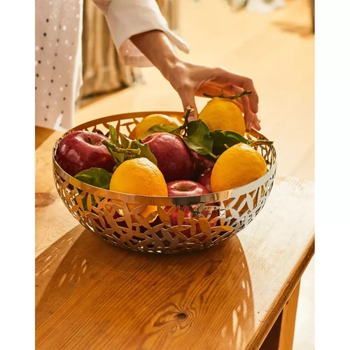 Corbeille à fruits argentée en acier Henika Alessi  - Alessi deco design salle a manger meuble deco