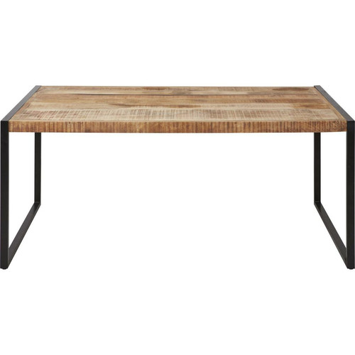 Table de repas en bois mango plateau 6cm d'épaisseur et pieds en metal noir MADRAS Marron 3S. x Home  - Nouveautes salle a manger