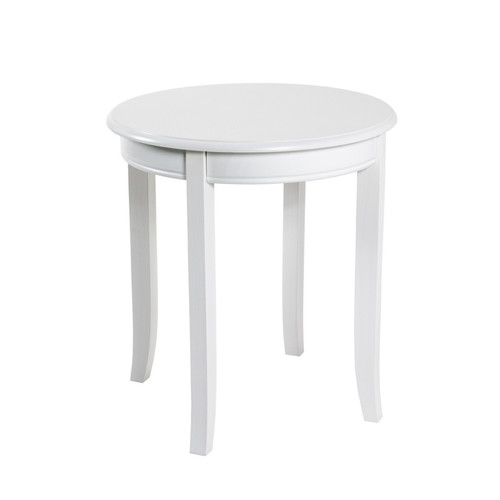 Table d'appoint ronde avec structure en Bois massif laqué Blanc et plateaux en MDF laqué Blanc 3S. x Home  - Nouveautes salon