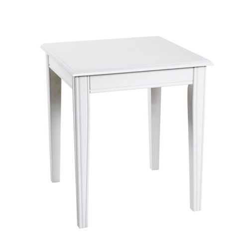 Table d'appoint avec structure en Bois massif laqué Blanc et plateau en MDF laqué Blanc 3S. x Home  - Table d appoint blanche