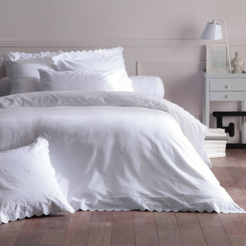 Parure de lit polycoton BRODERIE - blanc - 3S. x Collection (Nos Imprimés) - Chambre lit