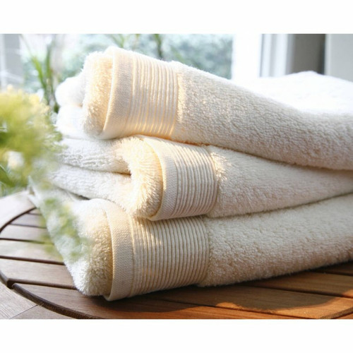 Serviette de bain micro-coton 600 grm² unie Blanc des Vosges - Blanc - Blanc des vosges - Blanc des vosges linge de lit