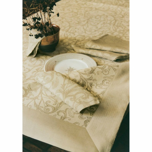 Set de table coton jacquard Ombelle Blanc des Vosges - Beige Blanc des vosges  - Serviette de table