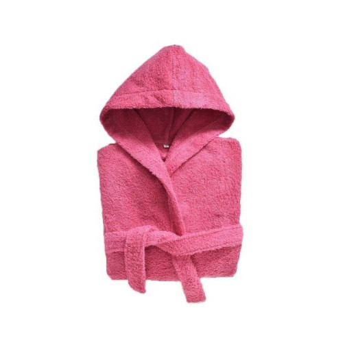Peignoir de bain enfant LAUREAT rose framboise en coton becquet  - Peignoir