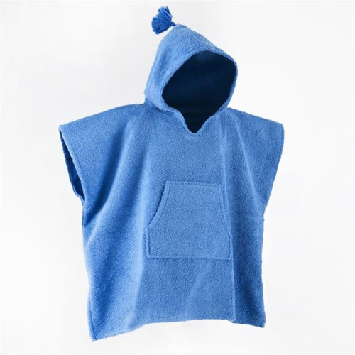 Poncho à capuche enfant  bleu becquet  - Linge de bain enfant