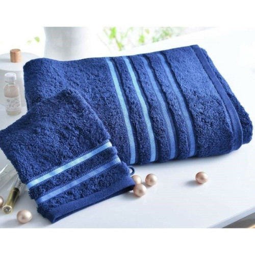 Drap de bain extrasoft 560g/m2 - Bleu Marinevoir becquet  - Serviette draps de bain