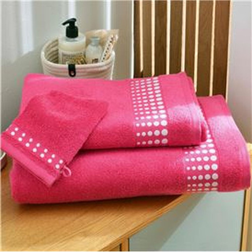 Lot de 2 gants de toilette rose en coton POISMINI  - becquet - Cuisine salle de bain becquet