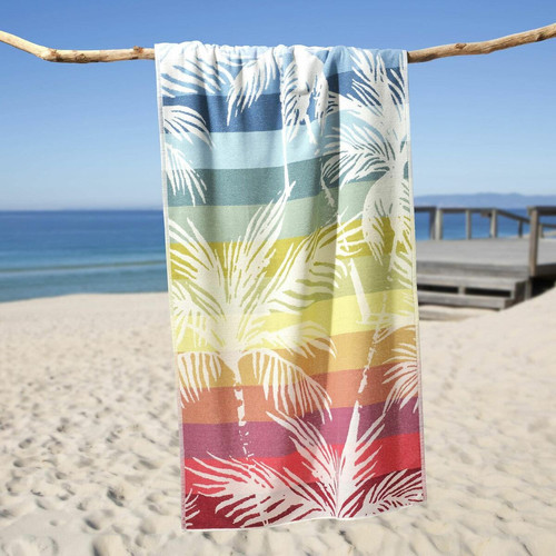 Drap de plage multicolore en coton 90x180 TROPICABAY  - becquet - Serviette draps de bain