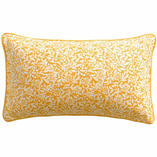 Coussin  jaune en coton 30x50 FLORA - becquet - Becquet meuble & déco