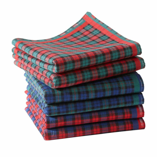 Lot de 6 mouchoirs multicolore en coton 29x29 EVALYA  - Linge de table
