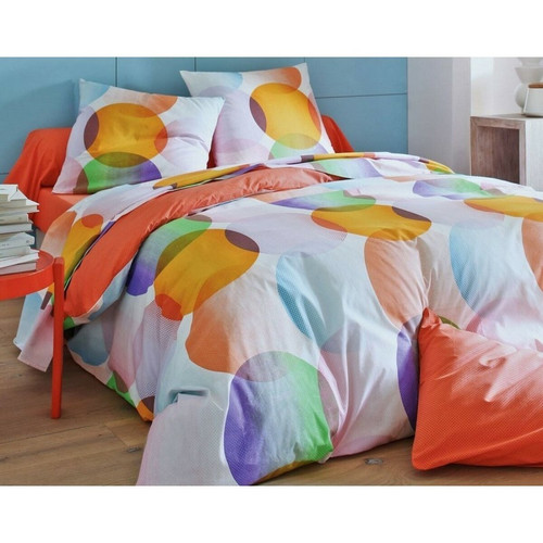 Taie d'oreiller ou de traversin imprimé disques - Multicolore - becquet - Linge de lit