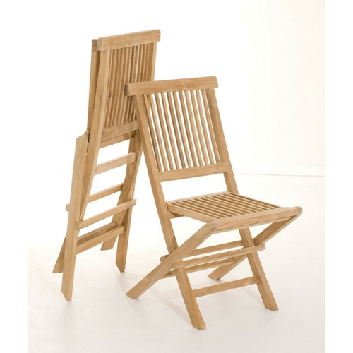 Ensemble de 2 chaises de jardin Java en bois Teck