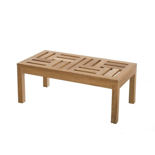 Table basse de jardin 100 x 50 cm en bois Teck Macabane  - Table basse de jardin design
