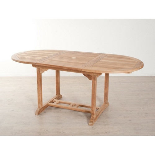 Table de jardin 4/6 personnes -  ovale extensible 120/180 x 90 cm en bois Teck Macabane  - Table de jardin design