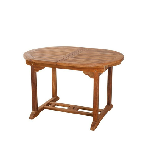 Table de jardin 4/6 personnes -  ovale extensible 120/180 x 90 cm en bois Teck huilé Macabane  - Table de jardin design