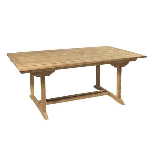 Table de jardin 8/10 personnes, rectangulaire extensible 180/240*100 cm en bois Teck Macabane  - Jardin meuble deco