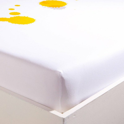 Drap-housse coton PLOUF - Multicolore 3S. x Collection (Nos Imprimés)  - Drap housse blanc