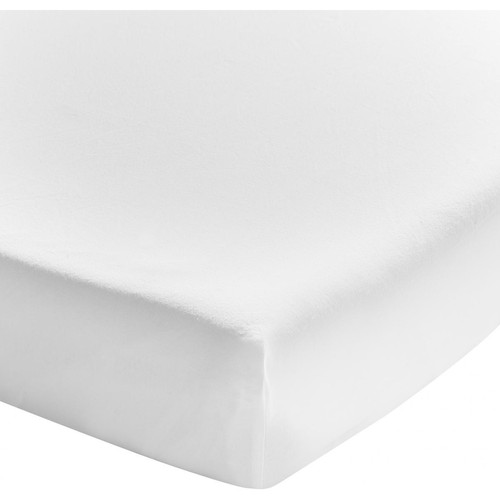 Drap housse coton lavé  Soft Line - Blanc Essix  - Drap housse blanc