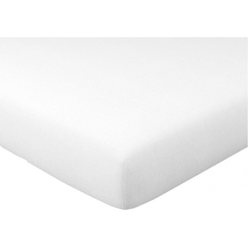 Drap-housse MIMOZ blanc en coton becquet  - Linge de lit