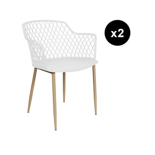 Lot De 2 Fauteuils MALAGA Blanc 3S. x Home  - Deco meuble design scandinave