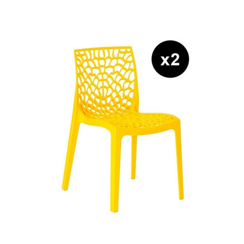 Lot de 2 Chaises Design Jaune Gruvyer - 3S. x Home - Chaise jaune design