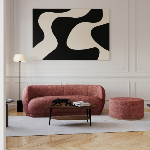 Canapé tissu bouclette rose Bianca POTIRON PARIS  - Salon meuble deco