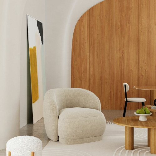 Fauteuil design tissu beige Pablo POTIRON PARIS  - Pouf et fauteuil design
