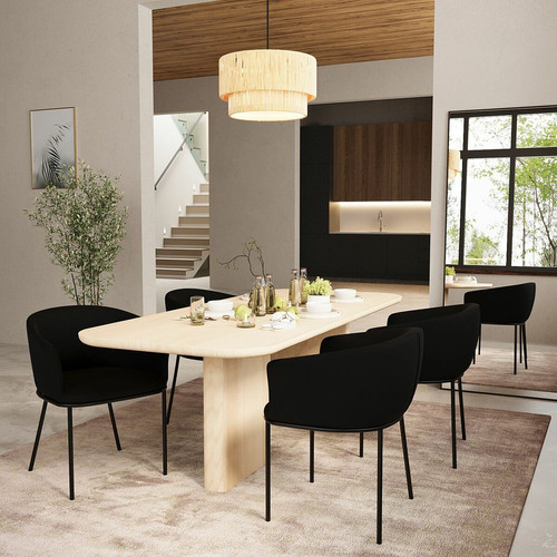 Lot de 2 fauteuils de salle à manger en velours noir Andréa - POTIRON PARIS - Promos deco design 30 a 40