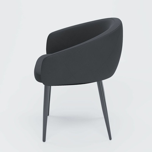 Paire de fauteuils de table design velours Eugénie Noir  POTIRON PARIS  - Promos deco design 20 a 30