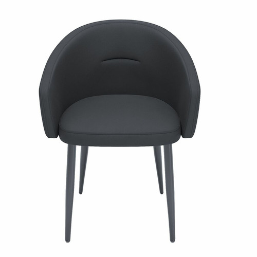 Paire de fauteuils de table design velours Eugénie Noir