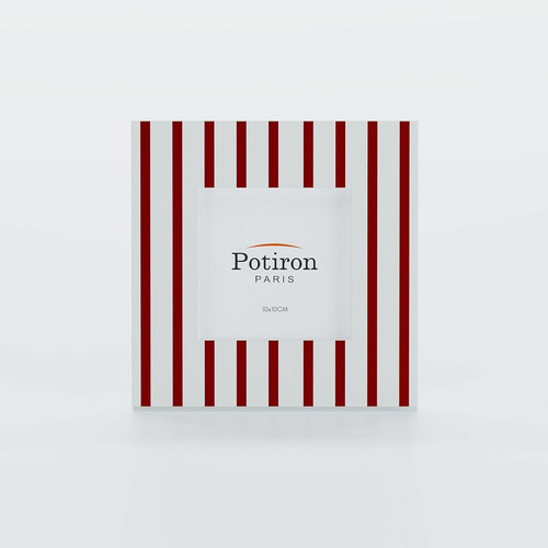 Cadre photo design à rayures Valencia rouge - POTIRON PARIS - Promos deco design 40 a 50