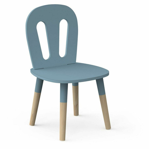 Set 1 Table et 2 chaises FIRMIANA bleu orage et pin naturel DeclikDeco  - Table a manger design