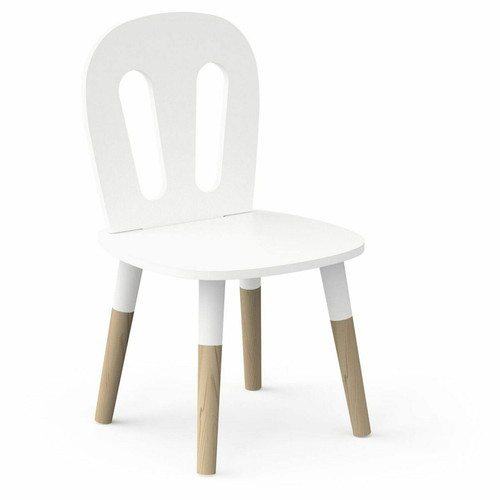 Set 1 Table et 2 chaises FIRMIANA blanc et pin naturel  DeclikDeco  - Table a manger design
