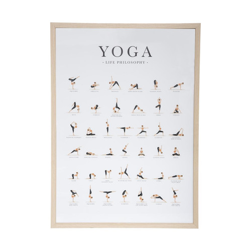 Affiche cadre yoga 52x72cm en panneau de bois MDF - 3S. x Home - Déco et luminaires