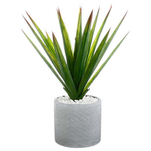 Aloe vera artificiel et pot en céramique H49 - Hello Garden